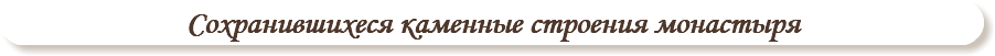 Сохранившихеся каменные строения монастыря